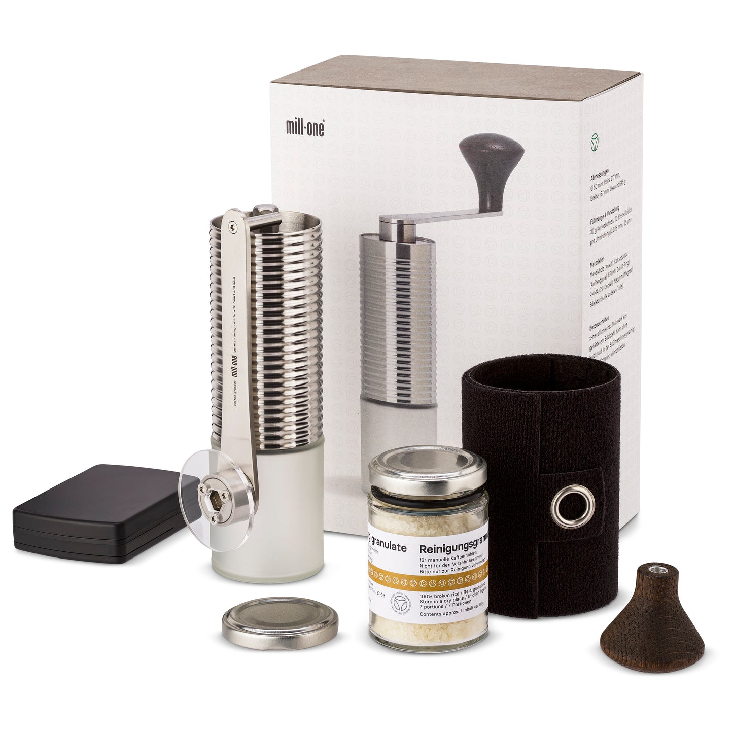 millone® compact Kaffeemühle aus Edelstahl, kompakt und stilvoll