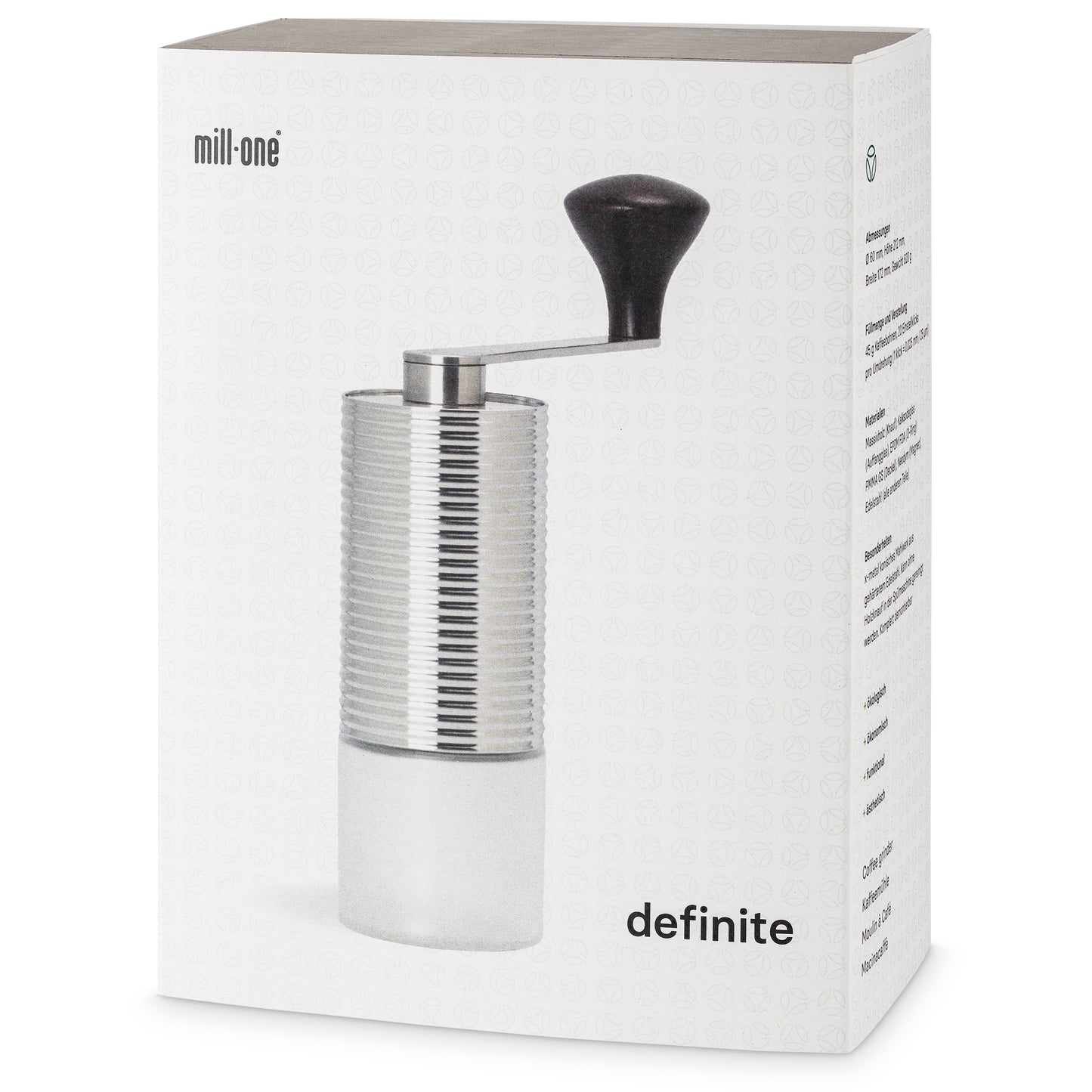millone® definite coffee grinder, stainless steel
